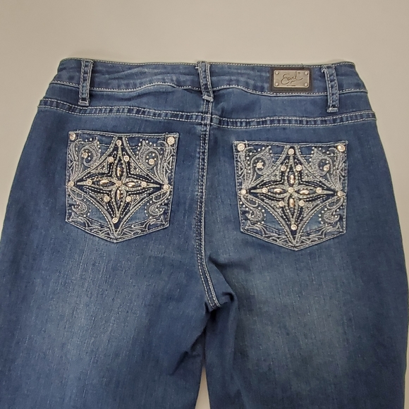 Earl jeans rhinestone bling capri jeans size 6 petite - Picture 11 of 14